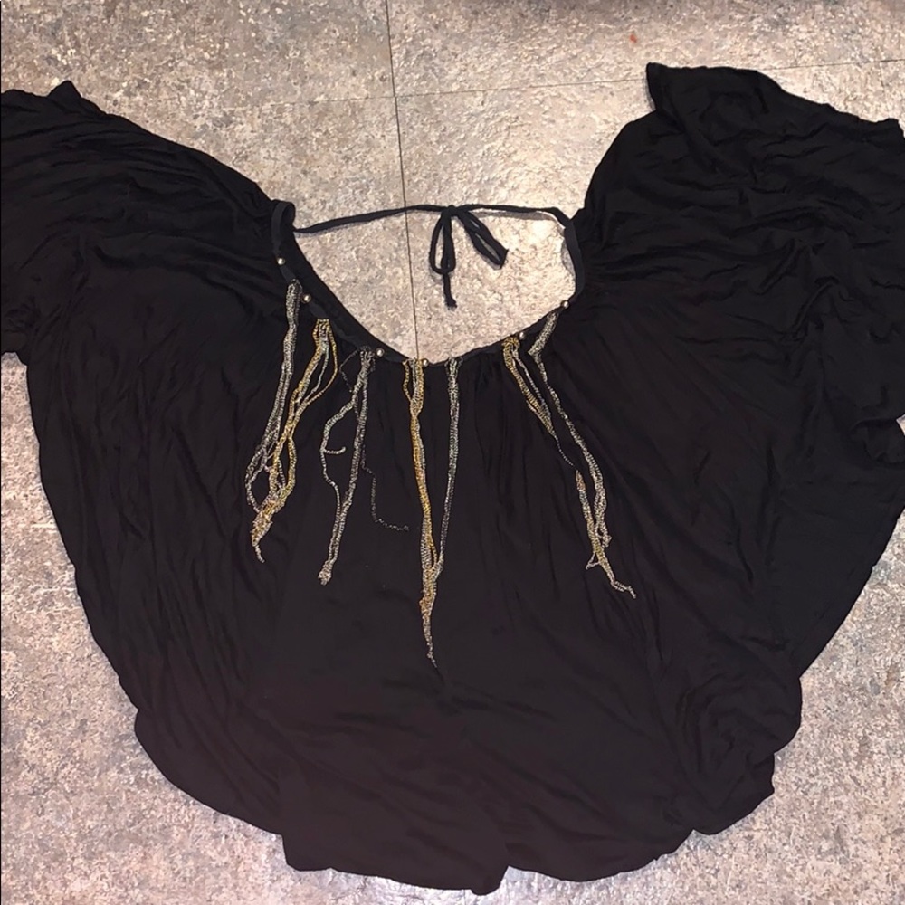 Dangling silver and gold chain butterfly style